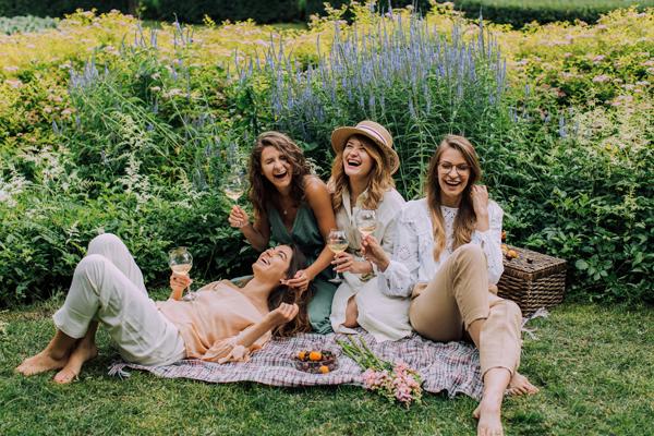 group of girls on a wine tour